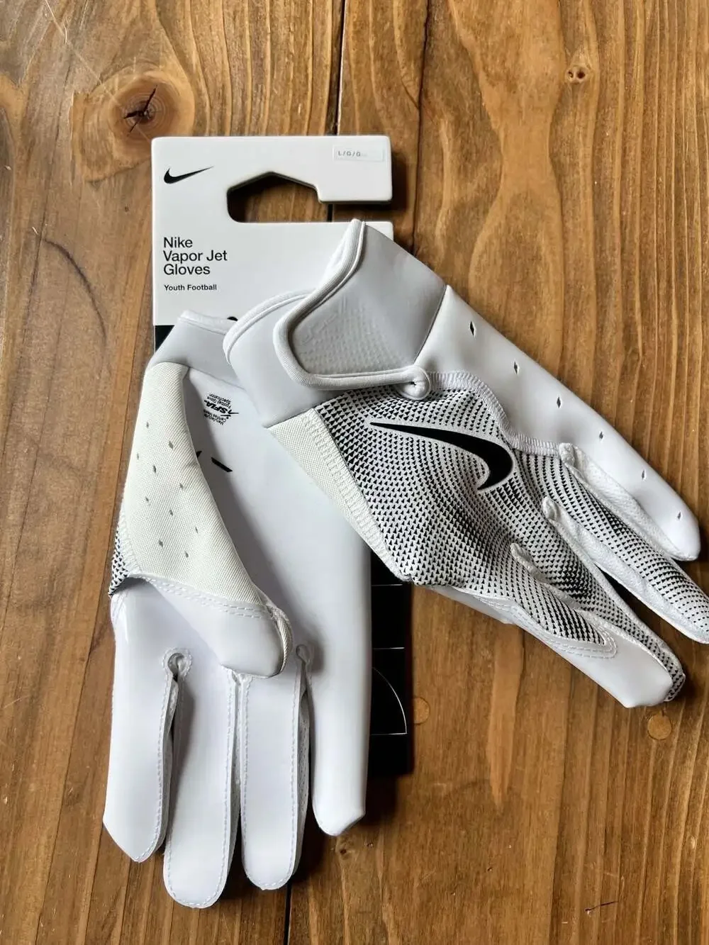 Nike Vapor Jet Youth Football Gloves - White
